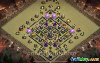 Top TH9 Anti 3 Stars War Base with Link - Clash of Clans #24783