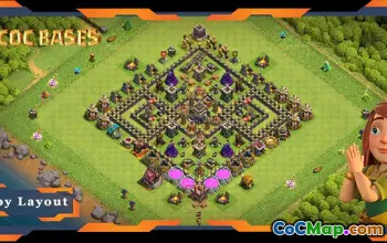 Top TH9 Anti Trophy Base with Defense Layout #57431