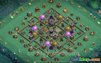 Top TH9 Farming Base: Anti 3 Stars Hybrid Layout & Link #24724