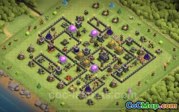 Top TH9 Farming Base: Anti-Everything Hybrid Layout #24739