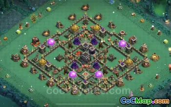 Top TH9 Hybrid Base - Unbeatable Anti Loot Defense Link #24780