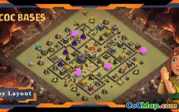 Top TH9 War Base: Anti-Star Layout & Links - Clash of Clans #19409