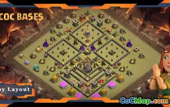 Top TH9 War Base Layout: Anti 3 Stars & CWL Defense #19416