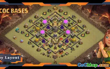शीर्ष TH9 युद्ध बेस लिंक | एंटी 2 स्टार और हाइब्रिड लेआउट #18037