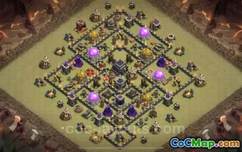 Top TH9 War Bases: Anti-Everything Hybrid with Links #24786