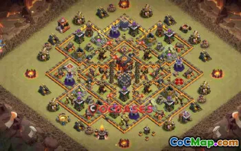 Top Town Hall 10 Anti-Ground War Base for Clash of Clans #22911