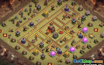 TOP TOWN HALL 10 ბაზის განლაგება და COC რუქების ბმულები #13666