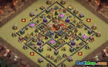 Top Town Hall 10 Clash cantans＃10934的基本布局