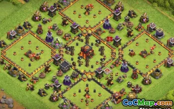 COC的顶级市政厅10基本布局 - 地图和链接＃12315