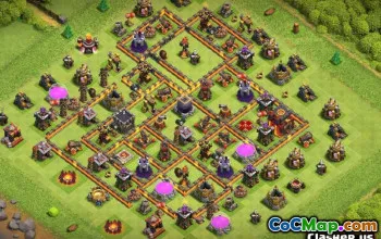 COC＃12611的Top Town Hall 10基本布局和地图