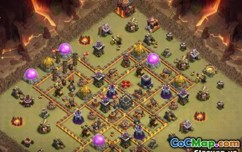 Верхняя ратуша 10 базовых макетов и карты для COC #13019