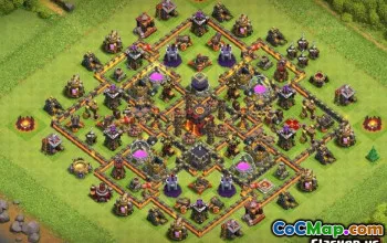 Top Town Hall 10 COC基础布局 - 农业和奖杯地图＃12370