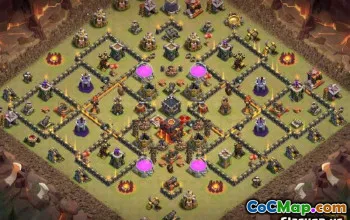 Top Town Hall 10 COC基础布局和地图 - 立即复制！ ＃12216