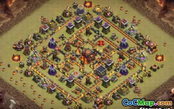 Top Town Hall 10 COC基础布局和地图 - 立即复制！ ＃9728