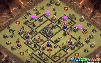 Top Town Hall 10 COC基础布局和农业和奖杯＃11010