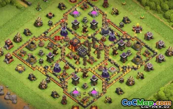 Top Town Hall 10 COC基础布局和农业和奖杯的地图＃12148