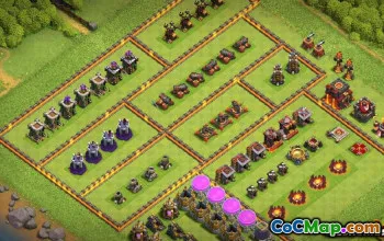 Top Town Hall 10 COC基础布局和成功的地图＃12046