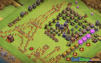 최고 타운 홀 10 COC베이스 레이아웃 및지도 - 재미 및 진행 #14238