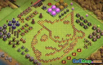 최고 타운 홀 10 COC베이스 레이아웃 및지도 | Funny & Progress #14170