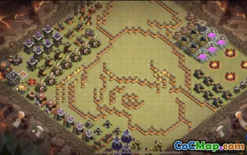 Top Town Hall 10 COC基础布局和地图 -  Funny＆Progress＃9800