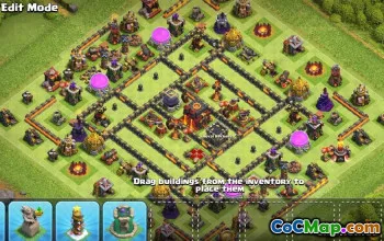 顶部市政厅10 COC基础布局：地图和链接＃9850