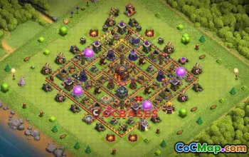 Top Town Hall 10 Hybrid Base - Anti 2 Stars & Air Defense #22954