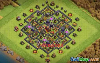 Top Town Hall 10 Hybrid Base - Anti 2 Stars & More #23854