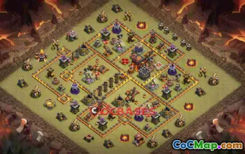 Top Town Hall 10 Hybrid Base: Anti-3 Star & Dragon Defense #22912