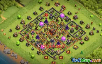 Top Town Hall 10 Hybrid Base: Anti-Air & Anti-Dragon #23098