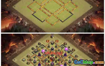 Top Town Hall 10 Hybrid Base: Anti-Air & Anti-Ground Tactics #23654