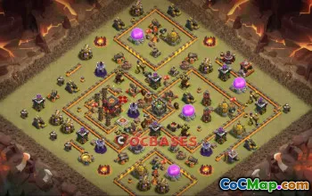 Top Town Hall 10 Hybrid Base - Anti Air & Dragon | CoC #24161