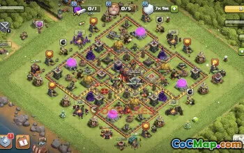 Top Town Hall 10 Hybrid Base - Anti Air & Ground | COC #19466