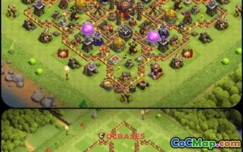Top Town Hall 10 Hybrid Base for War - Clash of Clans #23285