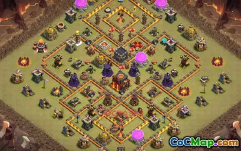Top Town Hall 10 War Base - Clash of Clans Hybrid Design #19580