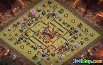 Top Town Hall 10 War Base for Clash of Clans Defense #18839