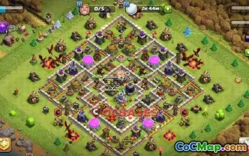 Top Town Hall 11 Trophy Base: Anti-Air & Anti-Dragon Layout #23916