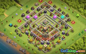 Top Town Hall 11 Trophy Base: Anti-Ground & Anti 2 Star #20131