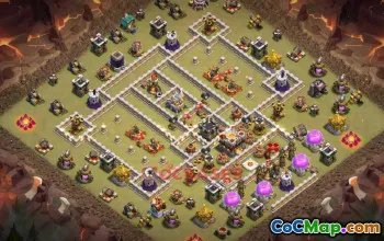 Top Town Hall 11 War Base Copy Link - Clash of Clans #19048