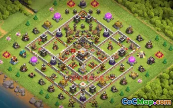 أعلى تخطيط لقاعدة الحرب في Town Hall 11 لـ Clash of Clans #18659