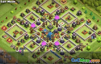 COC的顶级市政厅12基本布局：农业和奖杯地图＃12425