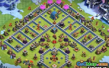 Top Town Hall 12 Base Layouts & Maps voor COC #13399