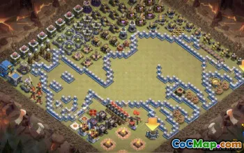 COC＃9872的顶级市政厅12基本布局和地图