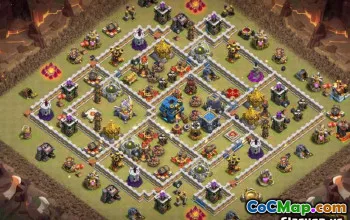 Üst Town Hall 12 Çiftçilik ve Kupa Kazanmaları için 12 COC BASE Düzenleri #13502