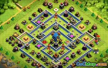 Top Town Hall 12 Układy podstawowe COC na wojnę i trofea #15702
