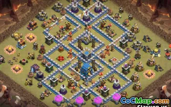 Top Town Hall 12 COC基础布局和战争与奖杯的地图＃10529