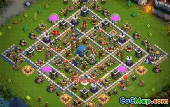 Top Town Hall 12 Hybrid Base - Anti 3 Star by Thunderhorse1313 #22934