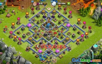 Top Town Hall 12 Hybrid Base: Symmetric Design - Clash of Clans #23079