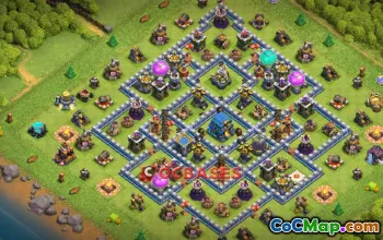 Top Town Hall 12 Trophy Base - Symmetric Design & Copy Link #20809