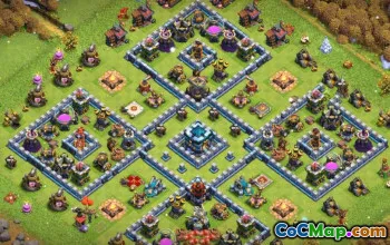 Layouts básicos da prefeitura 13 para CoC: Home, War & Trophy #15245