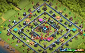 Top Town Hall 13 Trophy Base: Anti 3-Star & Symmetric Design #20558
